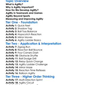 Agility Worksheet Activity Booklet