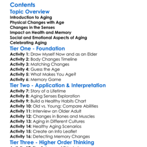 Aging And Changes In The Human Body Worksheet Activity Booklet