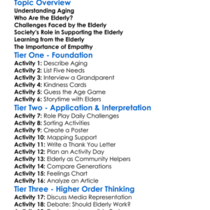 Aging And Elderly In Society Worksheet Activity Booklet