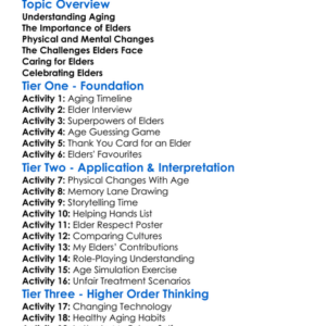 Aging And Elders Worksheet Activity Booklet