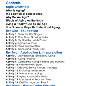 Aging And The Biology Of Senescence Worksheet Activity Booklet