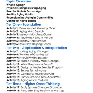 Aging And The Body Worksheet Activity Booklet