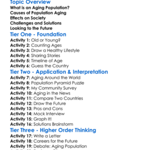 Aging Population Trends Worksheet Activity Booklet