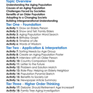 Aging Population Worksheet Activity Booklet