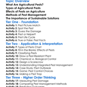 Agricultural Pests And Management Worksheet Activity Booklet