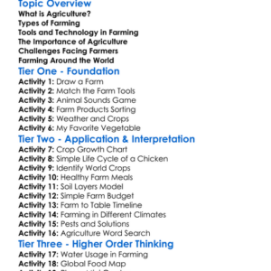 Agriculture And Farming Worksheet Activity Booklet
