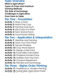 Agriculture And Food Production Worksheet Activity Booklet