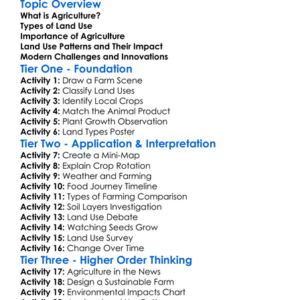 Agriculture And Land Use Worksheet Activity Booklet