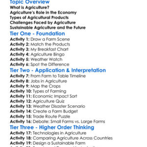 Agriculture And The Economy Worksheet Activity Booklet