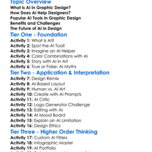 Ai In Graphic Design Worksheet Activity Booklet