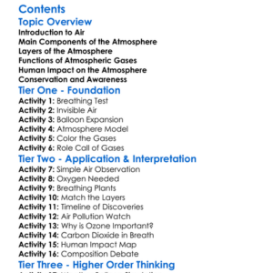 Air And Composition Of The Atmosphere Worksheet Activity Booklet