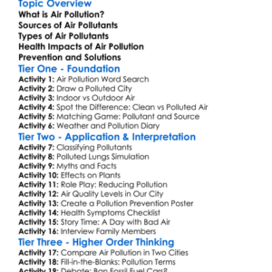 Air Pollution And Health Impacts Worksheet Activity Booklet