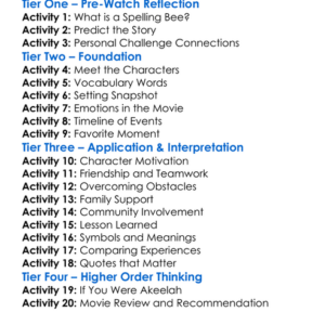 Akeelah And The Bee Worksheet Activity Booklet