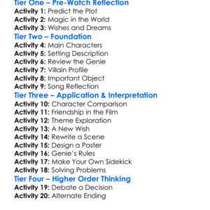 Aladdin Worksheet Activity Booklet