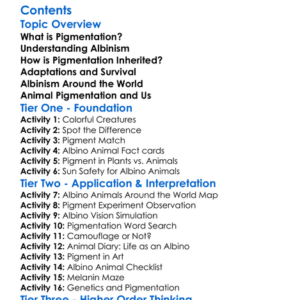 Albinism And Pigmentation In Animals Worksheet Activity Booklet
