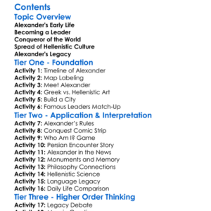 Alexander The Great And Hellenistic Culture Worksheet Activity Booklet
