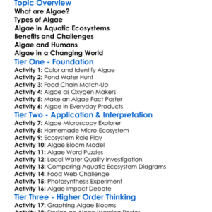 Algae And Aquatic Ecosystems Worksheet Activity Booklet