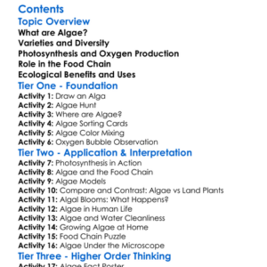 Algae And Their Ecological Importance Worksheet Activity Booklet