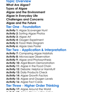 Algae And Their Ecological Role Worksheet Activity Booklet