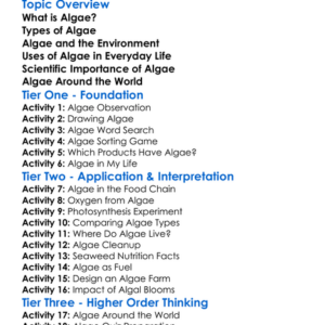 Algae And Their Uses Worksheet Activity Booklet