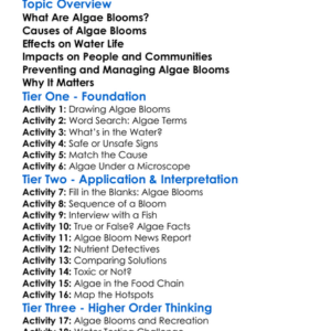 Algae Blooms And Water Pollution Worksheet Activity Booklet
