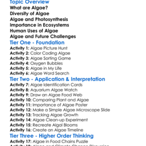 Algae Diversity And Importance Worksheet Activity Booklet