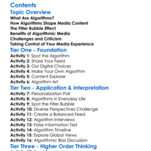 Algorithm Influence On Media Content Worksheet Activity Booklet