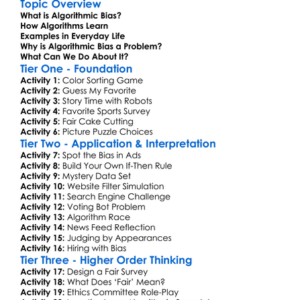 Algorithmic Bias Worksheet Activity Booklet