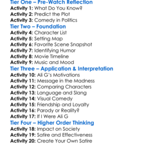 Ali G Indahouse 2002 Worksheet Activity Booklet