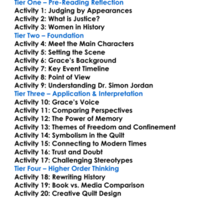 Alias Grace Margaret Atwood Worksheet Activity Booklet