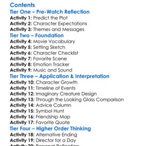 Alice Through The Looking Glass 2016 Worksheet Activity Booklet