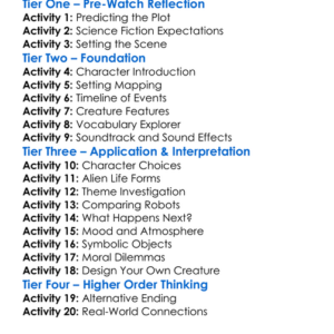 Alien Covenant 2017 Worksheet Activity Booklet