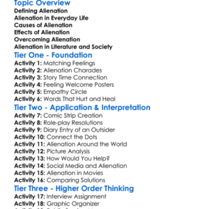 Alienation Worksheet Activity Booklet