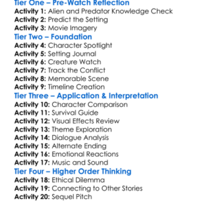 Aliens Vs Predator Requiem 2007 Worksheet Activity Booklet
