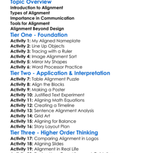 Alignment Techniques Worksheet Activity Booklet