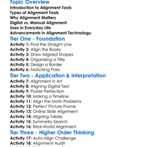 Alignment Tools Worksheet Activity Booklet