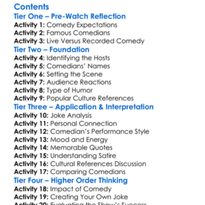 All Star Comedy Jam Live From Orlando 2012 Worksheet Activity Booklet