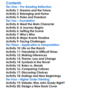 All The Pretty Horses Cormac Mccarthy Worksheet Activity Booklet