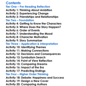 All The Sad Young Men F Scott Fitzgerald Worksheet Activity Booklet