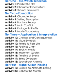 Allegiant 2016 Worksheet Activity Booklet