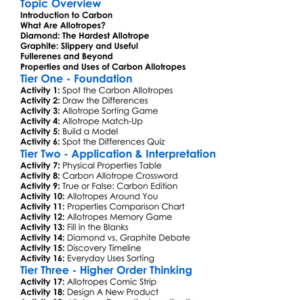 Allotropes Of Carbon Worksheet Activity Booklet