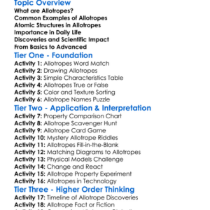 Allotropes Worksheet Activity Booklet