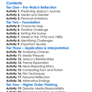 Almost Golden The Jessica Savitch Story 1995 Worksheet Activity Booklet