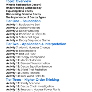 Alpha Beta Gamma Decay Worksheet Activity Booklet