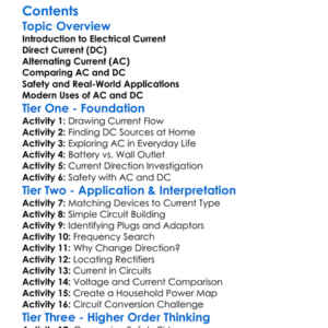 Alternating Current And Direct Current Worksheet Activity Booklet
