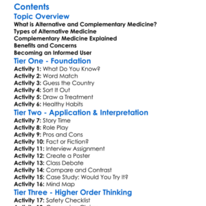 Alternative And Complementary Medicine Worksheet Activity Booklet