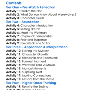 Alvin And The Chipmunks Meet The Wolfman 2000 Worksheet Activity Booklet