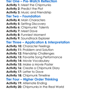 Alvin And The Chipmunks Worksheet Activity Booklet