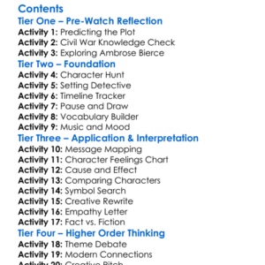 Ambrose Bierce Civil War Stories 2006 Worksheet Activity Booklet