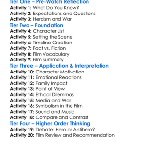 American Sniper 2014 Worksheet Activity Booklet